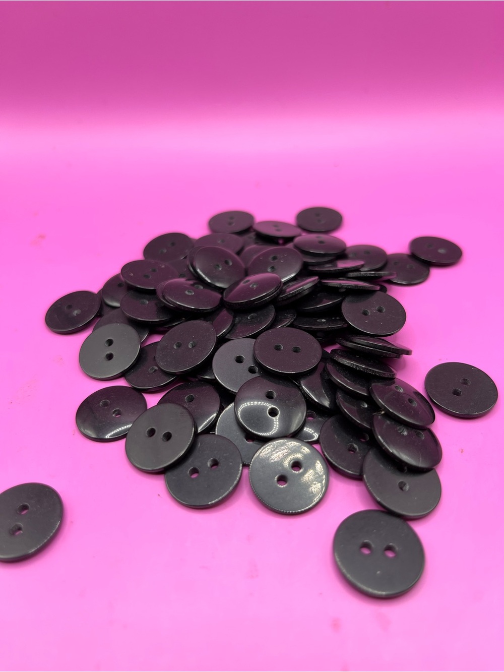Vintage Black Generic 2-Hole Buttons - Pack of Assorted